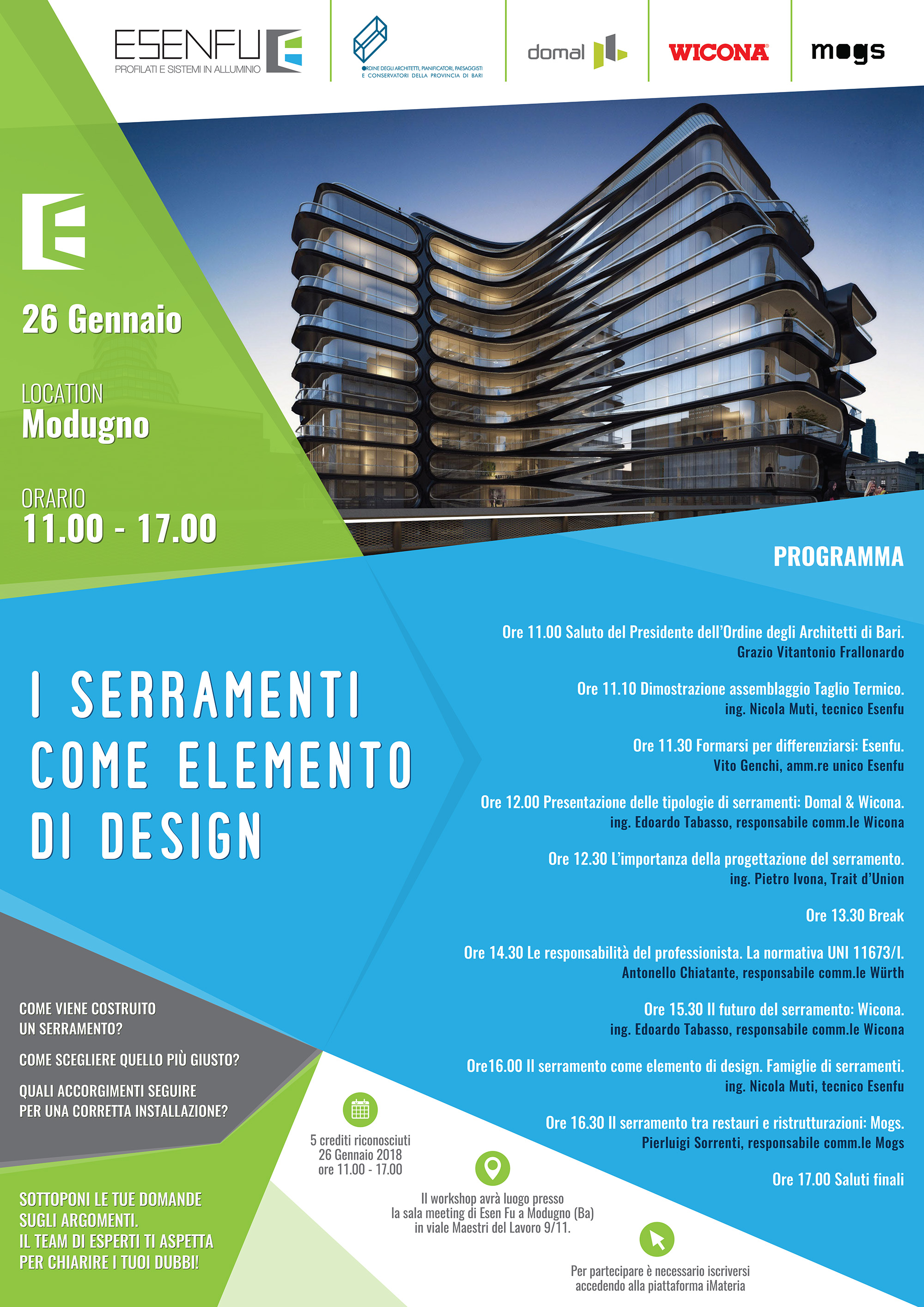 26 gennaio - I serramenti come elemento di design