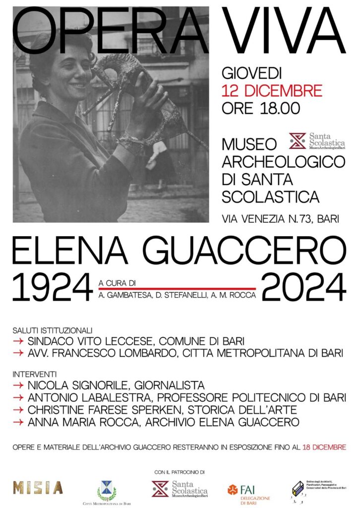 Opera Viva, la mostra dedicata a Elena Guaccero